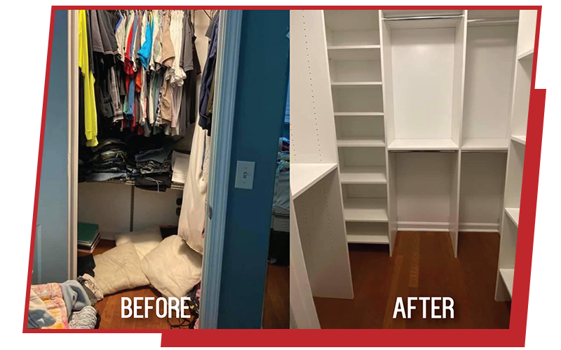 Before and After Image of a Closet