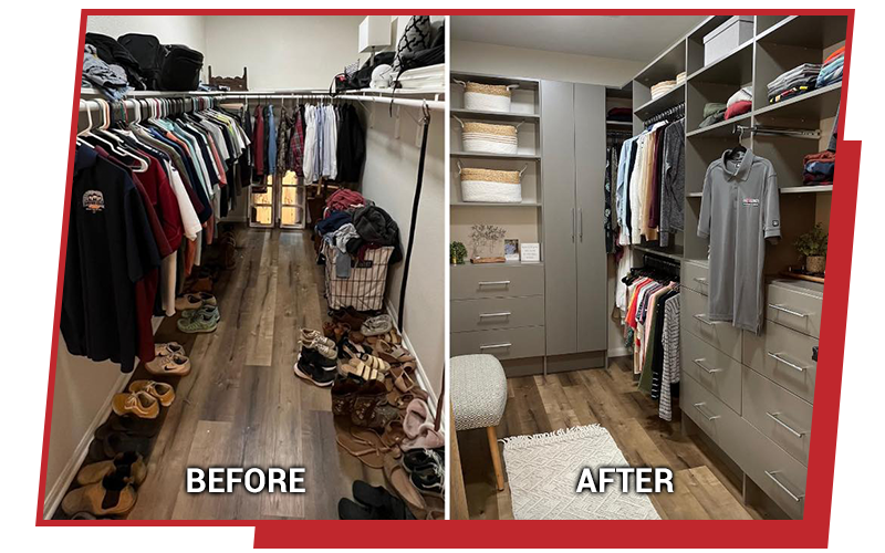 Before and After Image of a Closet