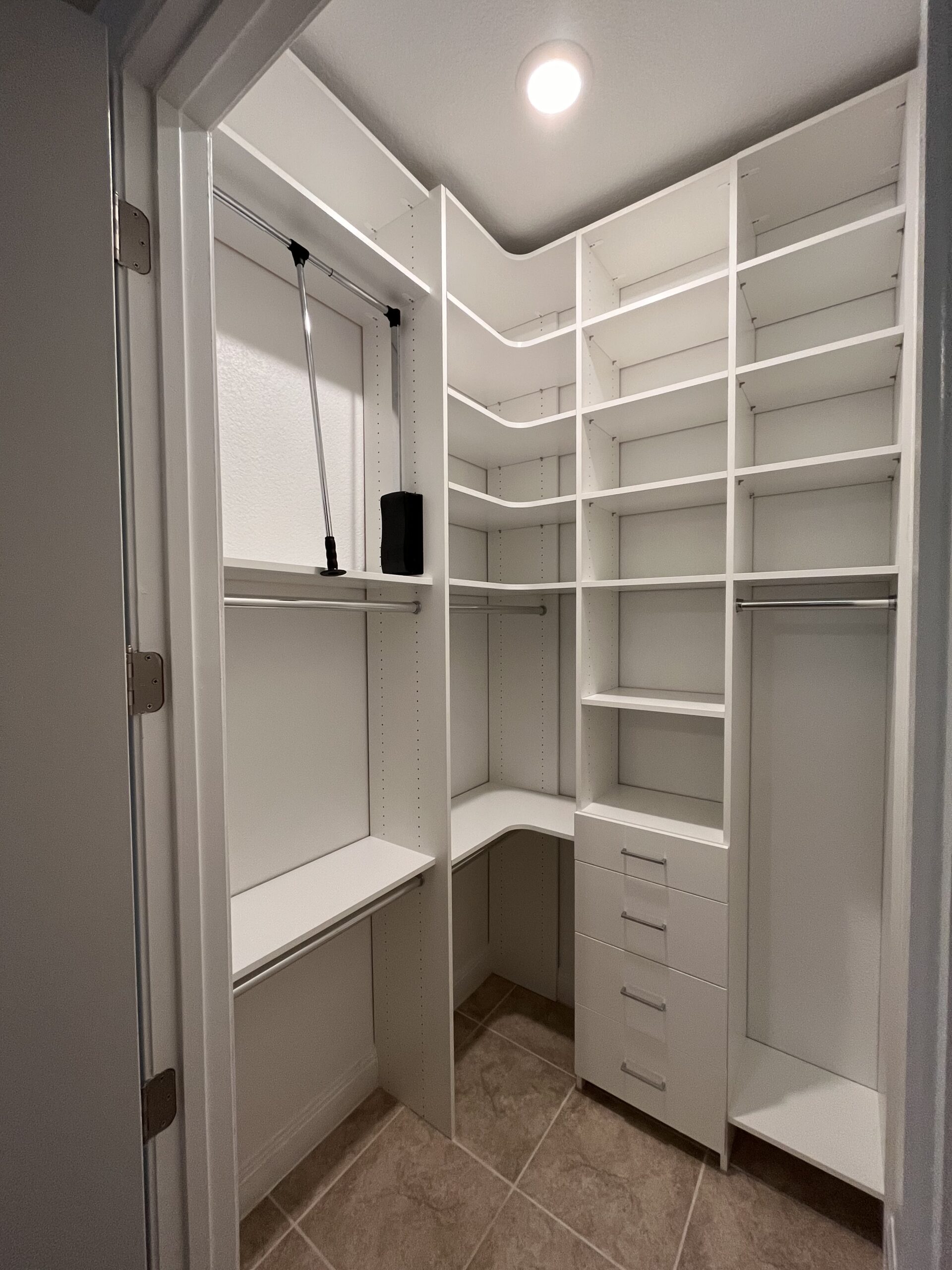 pull-down closet rods